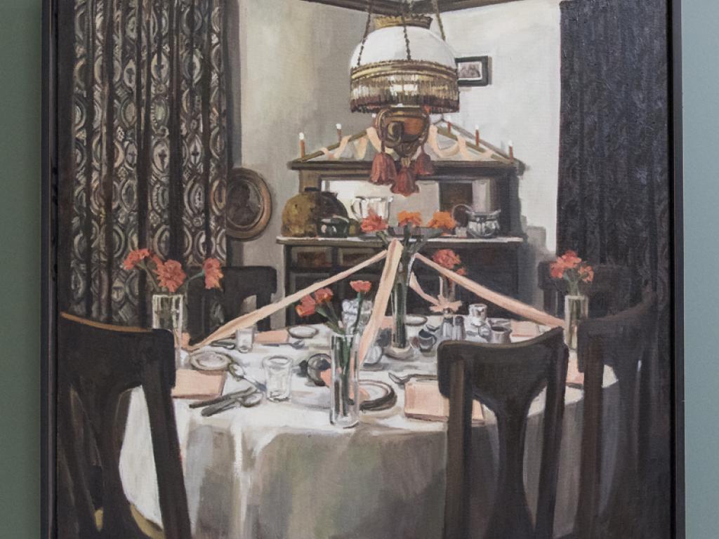 Painting of a dining room