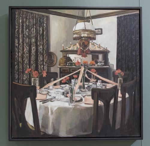 Painting of a dining room