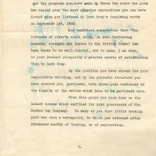 Speech of the Duke of Connaught, Governor General of Canada, at the opening of the Legislative Building, 1912, Provincial Archives of Alberta, PR1975.0389