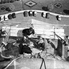 Legislative Buildings, repair to dome, May 1954, Provincial Archives of Alberta, Photo PA40.10