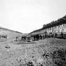Construction of the Bassano Dam, 1909-1912 <BR />Provincial Archives of Alberta Photo A10510 <BR />Photographer unknown