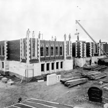 Construction of Connaught School, Medicine Hat, ca. 1915 <BR />Provincial Archives of Alberta Photo A10590 Photographer unknown