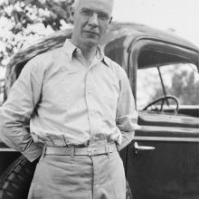 <em>Dr. Karl Clark, inventor of the first process to extract petroleum from Alberta’s oil sands.</em><BR />Title: Dr. Karl Clark<BR />Object Number: A3555<BR />Notes: Portrait of Dr. Karl Clark<BR />Creator: Karl Clark<BR />Date: 1938