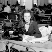 Great Western Garment Factory Making Clothes for the Netherlands May 3, 1946 <BR />Bl.1163/1 <BR />Photographer: Alfred Blyth