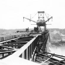 Construction of the High Level Bridge, Edmonton, ca. 1912 <BR />Provincial Archives of Alberta Photo B3308 <BR />Photographer August Frasch
