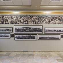Image of panoramic photo exhibit in place at the Provincial Archives of Alberta