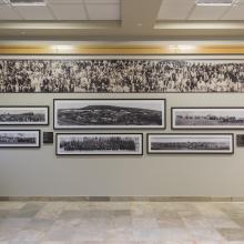 Image of panoramic photo exhibit in place at the Provincial Archives of Alberta