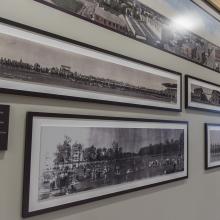 Image of panoramic photo exhibit in place at the Provincial Archives of Alberta